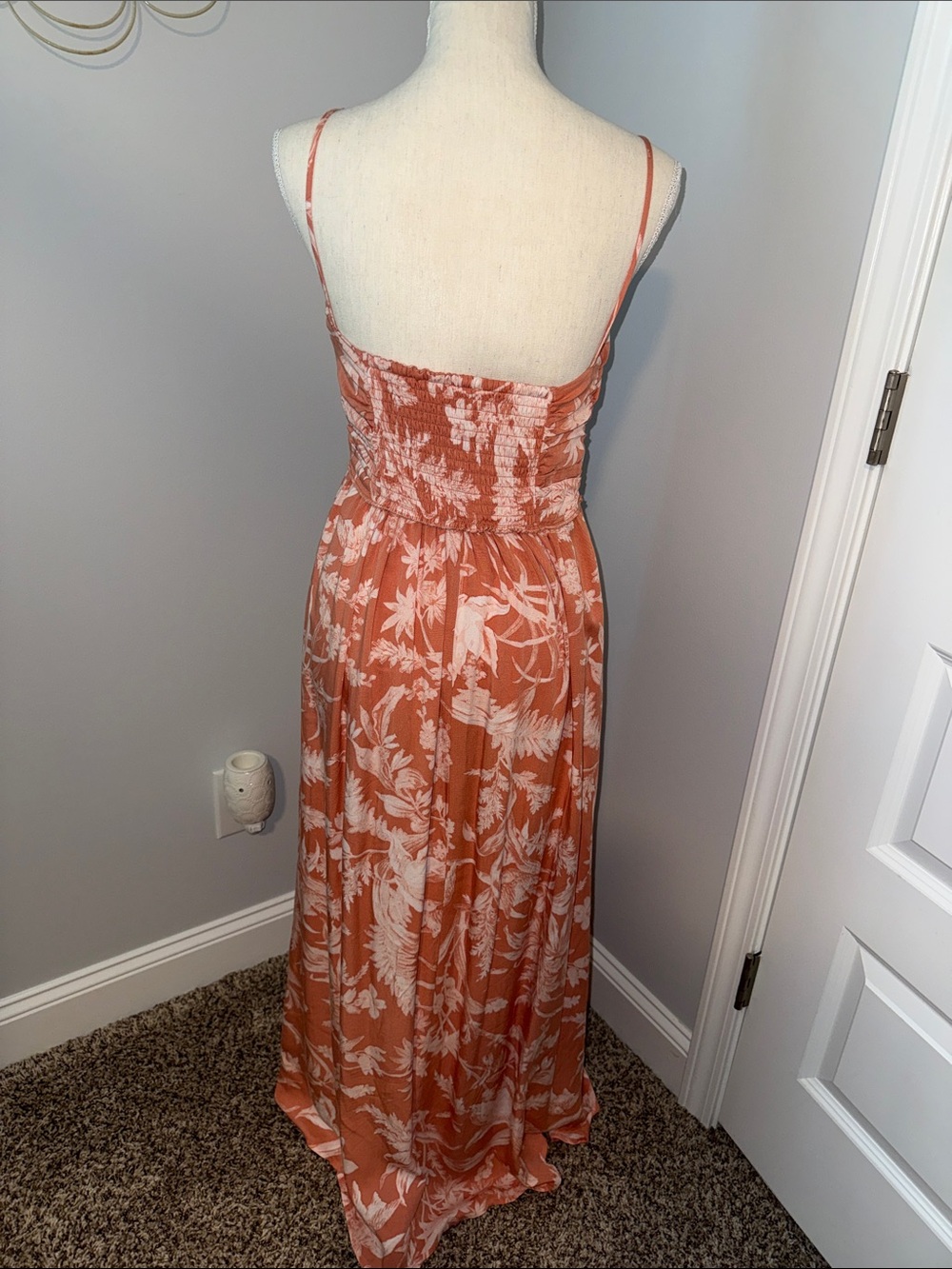 H&M Rust and White Floral Tie-Front Maxi Dress - Picture 3 of 4
